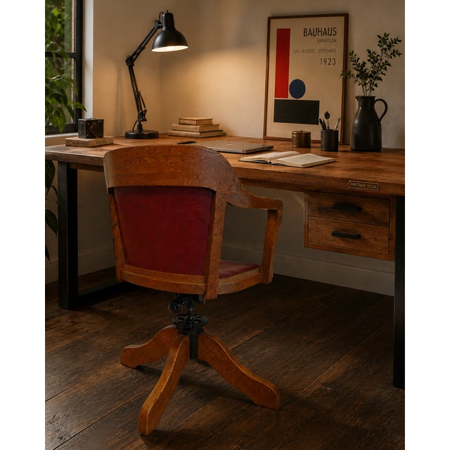 Metal Vintage Swivel Chair from Horgenglarus, 1920s For Sale - Image 7 of 8