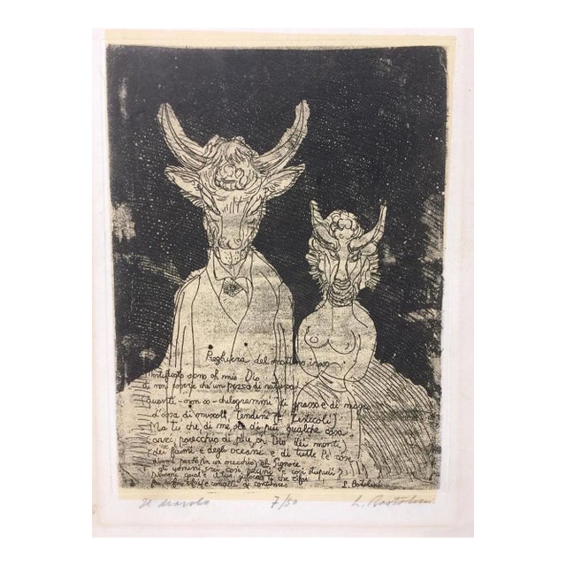 Il Diavolo (The Devil) - Etching by Luigi Bartolini - 1950s 1950s For Sale