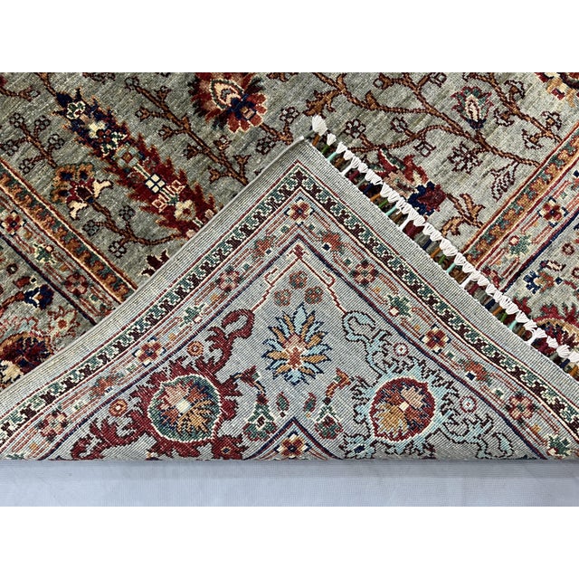 Gray and Rust Persian Sultanabad Style Floral Rug - 6'9" X 9'11" For Sale - Image 11 of 11