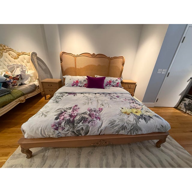 The Willow & Oak French Provincial Scalloped Cane Bed Frame King For Sale - Image 11 of 13
