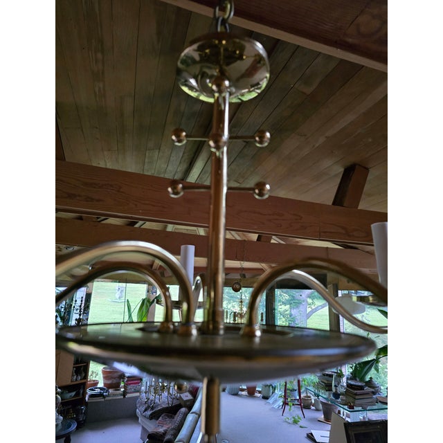 Vintage Mid Century Modern Italian Stylized Chandelier For Sale - Image 4 of 9