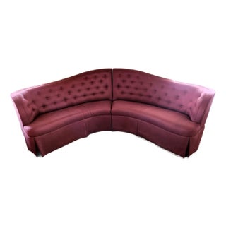 1930s Hollywood Regency Style Thomasville "The Contessa" Curved Sectional Sofa - Humphrey Bogart Collection For Sale