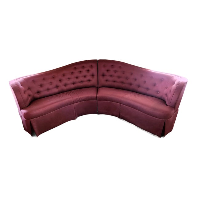 1930s Hollywood Regency Style Thomasville "The Contessa" Curved Sectional Sofa - Humphrey Bogart Collection For Sale