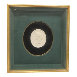 Antique Framed Bisque Cameo in Gold Frame For Sale
