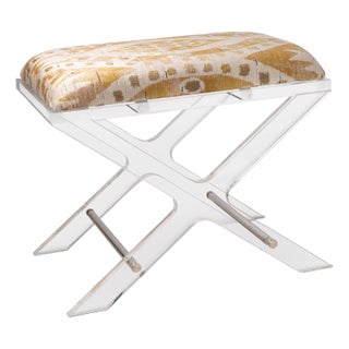 Delano Nickel Salazar Lucite X-Bench For Sale
