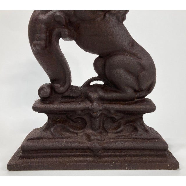 Substantial Vintage Cast Iron Lion Doorstop For Sale In Kansas City - Image 6 of 6