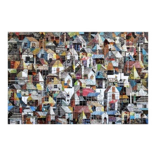 Sublime 2154 - Layered Contemporary Landscape Abstract Cityscape Mixed-Media Painting by TaeHo Kang For Sale