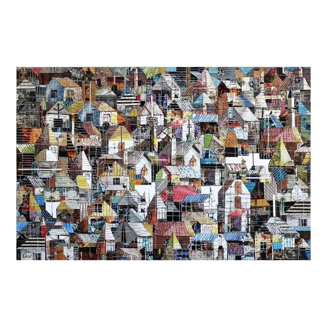 Sublime 2154 - Layered Contemporary Landscape Abstract Cityscape Mixed-Media Painting by TaeHo Kang For Sale