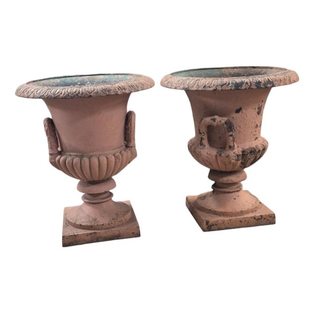 Mid 19th Century 19th C Large American Cast Iron Urns For Sale - Image 5 of 5