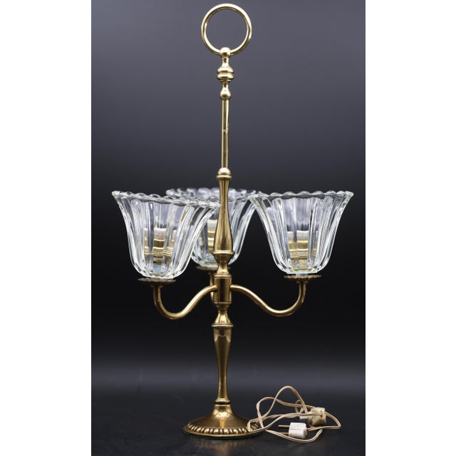 1940s Large Size Art Decò Murano Glass Table Lamp For Sale - Image 11 of 13