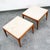 1960s Mid Century Modern End Tables Attributed to Lane Side Nightstand Set Pair Marble Square MCM For Sale - Image 5 of 12