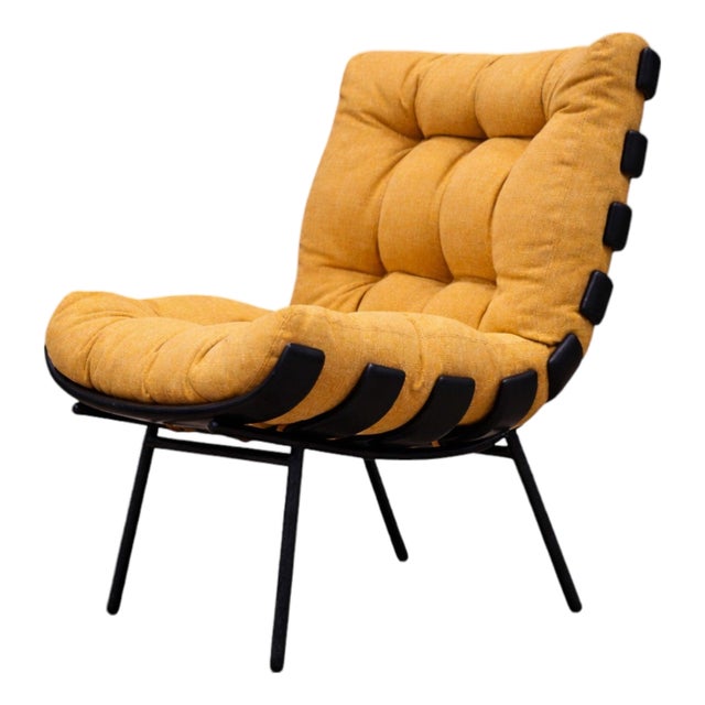 “Costella” Armchair in Hardwood & Chenille, Martin Eisler, 1950s For Sale