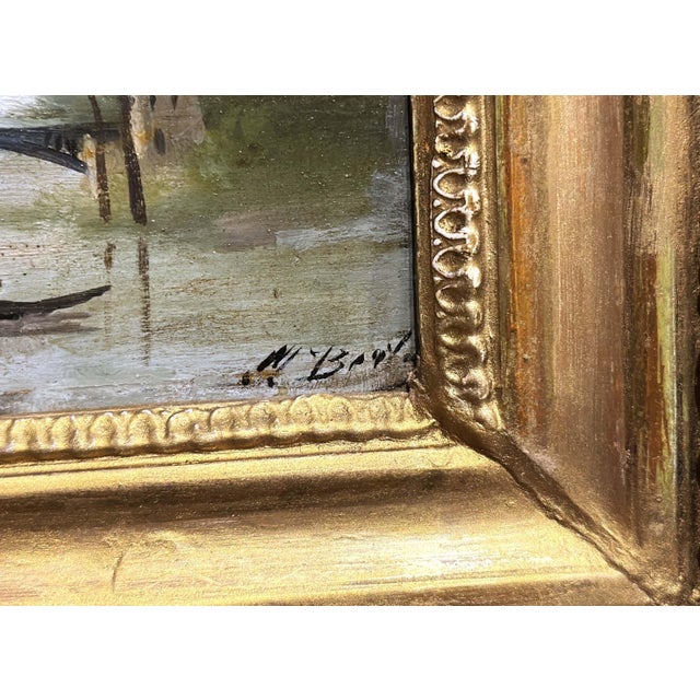 Late 19th Century Pair of 19th Century French Barbizon Oil Paintings in Original Gilt Frames For Sale - Image 5 of 14