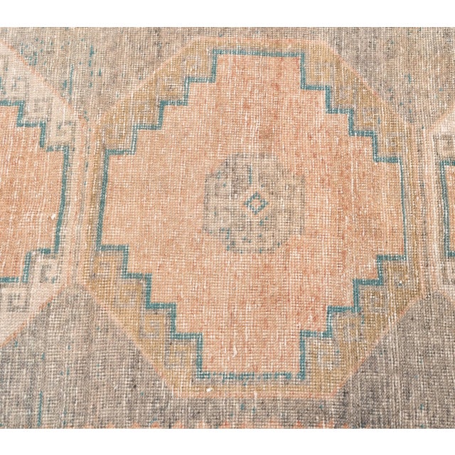 Vintage Orange Turkish Hand-Knotted Runner For Sale - Image 6 of 9