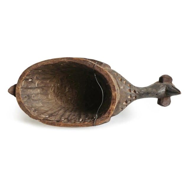 Vintage Burkina Faso Guinea Fowl Helmet Mask For Sale - Image 10 of 11