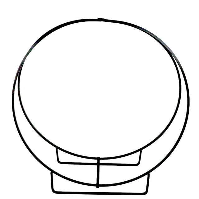 Large Mid Century Circular Wrought Iron Fireplace Firewood Log Holder For Sale In New York - Image 6 of 12