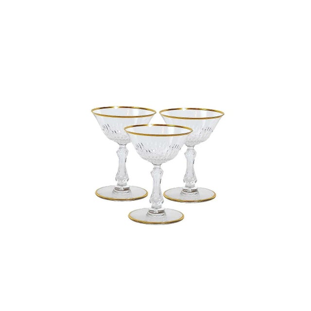 Saint Louis Crystal Gilt Gold Tableware Glassware Service / 12 People For Sale - Image 4 of 13