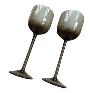 1960s Carlo Moretti Long Stemmed Wine Glasses- a Pair