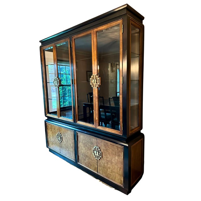 Stunning Chin Hua chinoiserie by Raymond Sobota for Century. Highly sought-after Ming-style collection featuring burl...