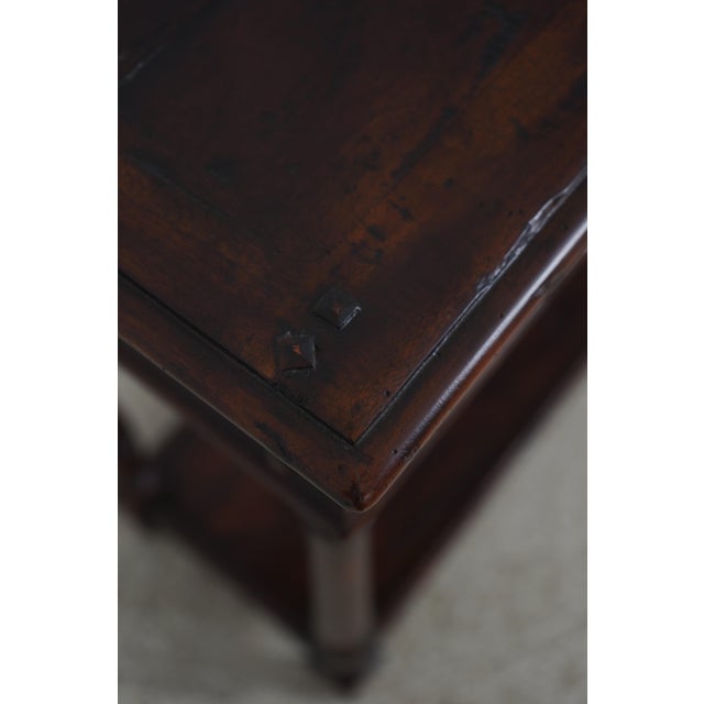 Theodore Alexander Mahogany 2 Tier 2 Drawer Console Table For Sale - Image 14 of 18