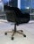 Ward Bennett ‘Bumper’ desk chair in black mohair fabric five prong bronze plated aluminum base with modern hydraulic...