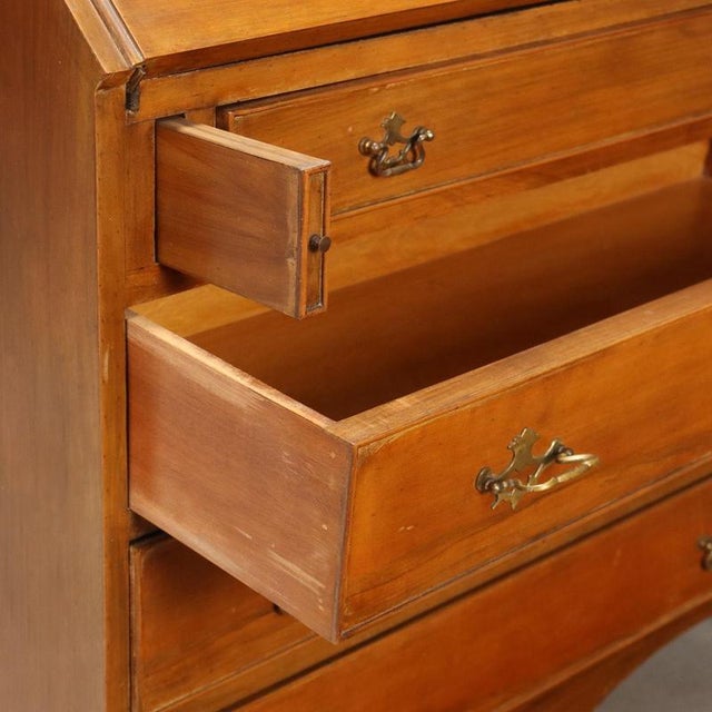 English Style Mahogany Veneered Drop-Leaf Secretaire For Sale - Image 4 of 9