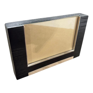 1980s Modern Sterling Silver and Ebonized Wood Picture Frame by Silvan