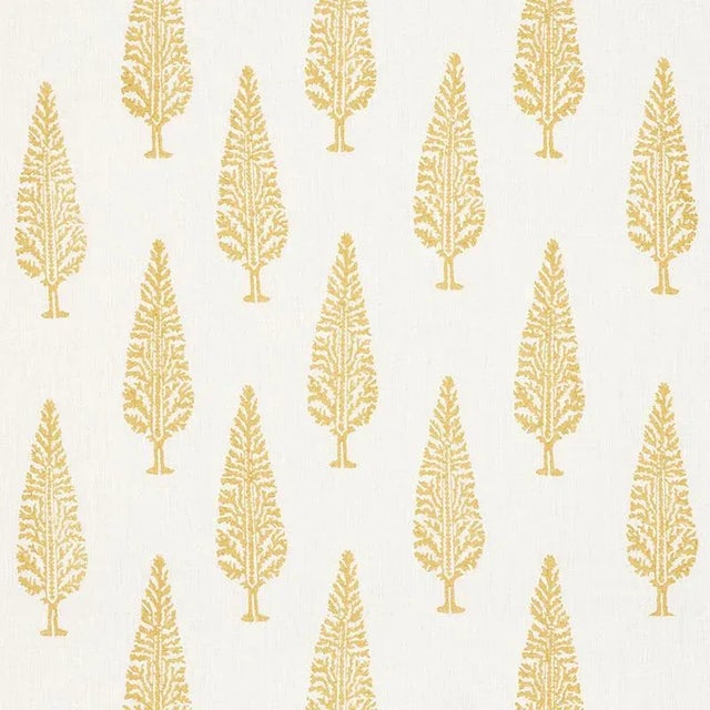 Art Deco Schumacher Juniper Block Print Fabric in Yellow For Sale - Image 3 of 3