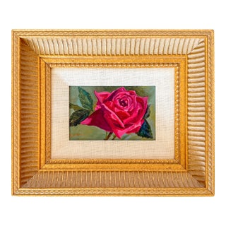 Original Rose Plein Air Style Acrylic Painting For Sale