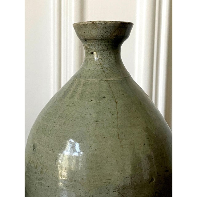 Antique Korean Celadon Bottle Vase Joseon Dynasty For Sale - Image 10 of 16