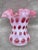 Pink 1950s Vintage Ruffled Fenton Cranberry Coin Dot Vase For Sale - Image 8 of 11