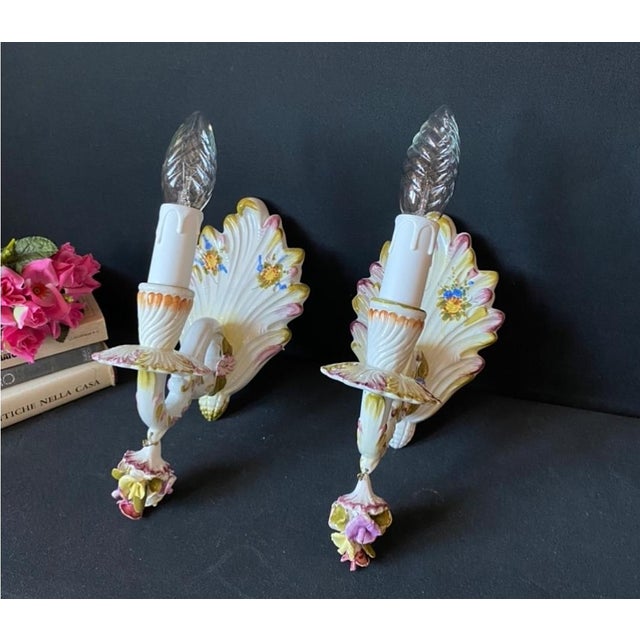 Vintage Italian Ceramic Sconces, 1960s, Set of 2 For Sale - Image 11 of 11