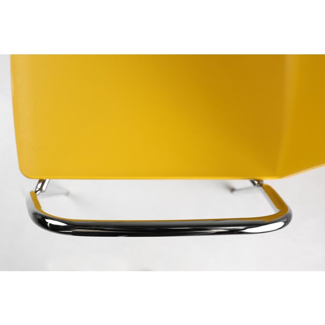 Metal Mid-Century Yellow Chair with Metal Frame and Plastic Seat, Belgium For Sale - Image 7 of 12