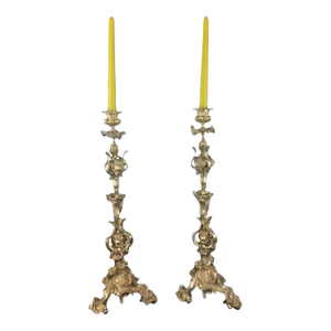 Pair of 19th Century French Gilt Bronze Candelabras by Victor Raulin