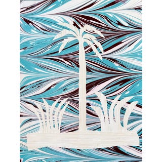 Marbleized Palm Abstract Collage For Sale