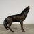 Metal Life-Size Bronze Howling Wolf Sculpture, 35” H For Sale - Image 7 of 12