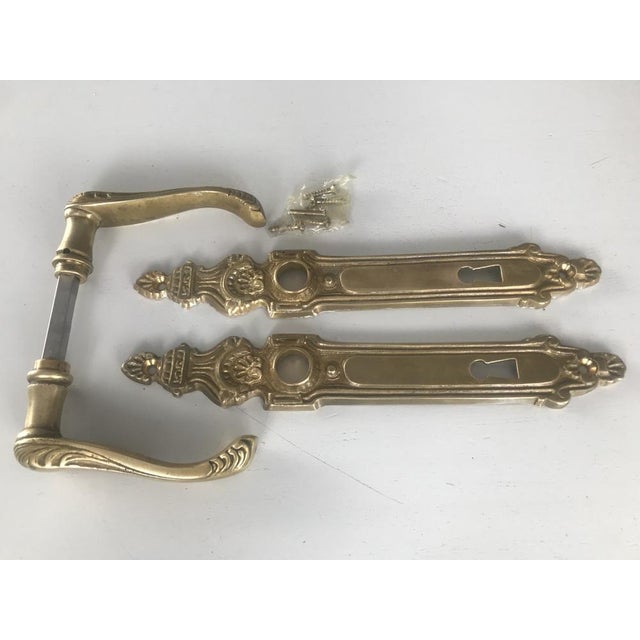 Gold Art Nouveau Brass Handles and Signboards, 1950s, Set of 4 For Sale - Image 8 of 18