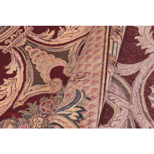 Shabby Chic Pak-Persian Red/Pink Wool Rug - 9'0'' X 11'11'' For Sale - Image 9 of 9
