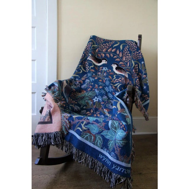 Arts and Crafts-Style "Raspberry Vine" Jacquard Woven Throw Blanket For Sale - Image 4 of 10