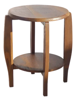 Amsterdam School Art Deco Oak 2-Tiered Side Table, 1920s
