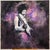 Jimmy Hendrix Portrait Playing Guitar on Purple Ink & Tie Dye Canvas by British Artist 36 x 36 inches