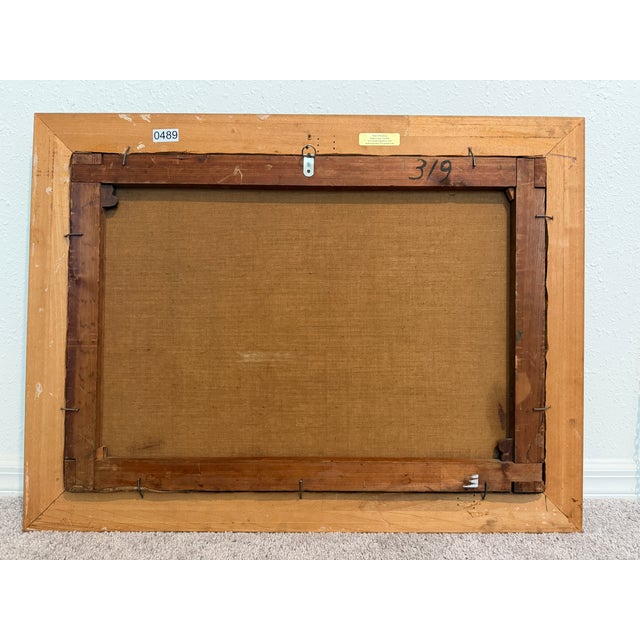 Antique European Original Oil Painting on Canvas, Summer Forest Landscape Framed For Sale - Image 9 of 9