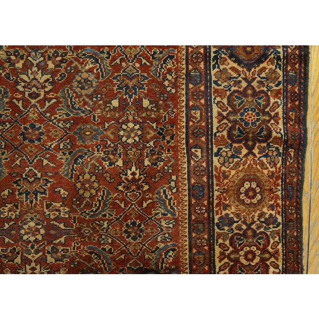 1920s Red Medallion Antique Persian Malayer Rug 4'3" X 6'2" Handknotted Wool Carpet For Sale - Image 4 of 13