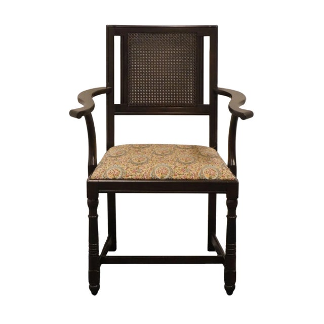 Rustic European Vintage Antique Berkey & Gay Solid Walnut Rustic European Dining Arm Chair For Sale - Image 3 of 10