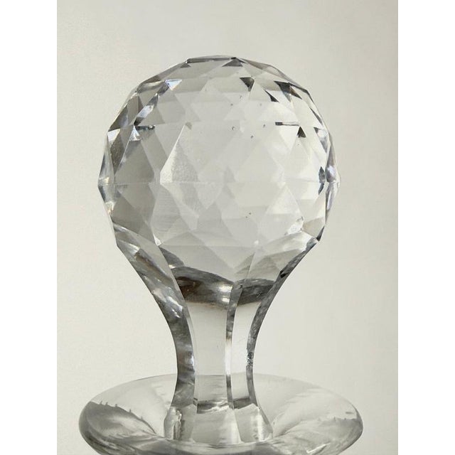Antique Hand-Cut Crystal Whiskey Decanter with Faceted Stopper, 1900 For Sale - Image 6 of 17