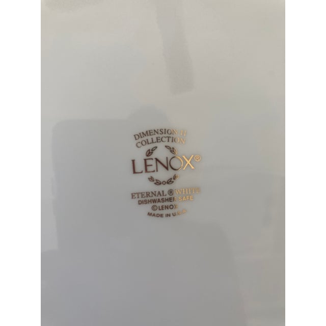 Lenox Lenox Eternal White Dimension II Collection Desert Plates- Set of 4 For Sale - Image 4 of 4