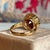 Metal 1930s Tourmaline Ring in 18kt Gold: A Rich Autumnal Glow Size 8 For Sale - Image 7 of 11