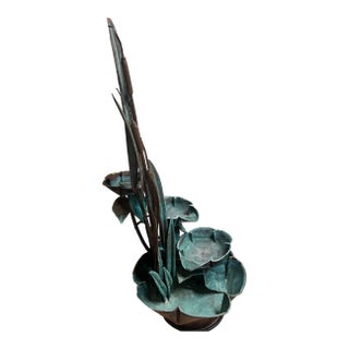 Late 20th Century Boho Verdigris Abstract Copper Fountain For Sale
