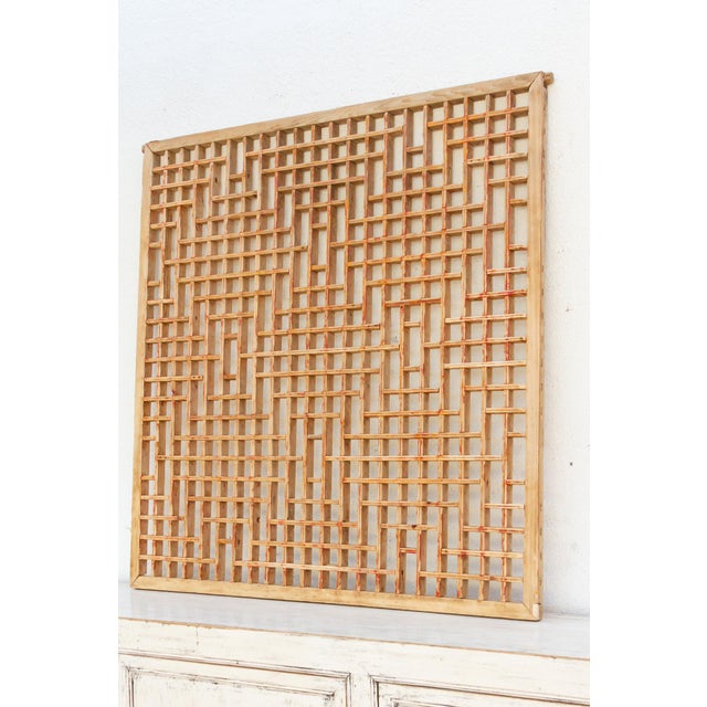 Tan Large Antique Wood Pagoda Window For Sale - Image 8 of 9