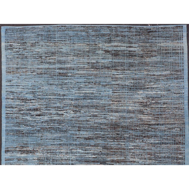 Hi-Low Textured Rug by Keivan Woven Arts, Blue & Charcoal 10'3 X 13'8 For Sale - Image 13 of 16